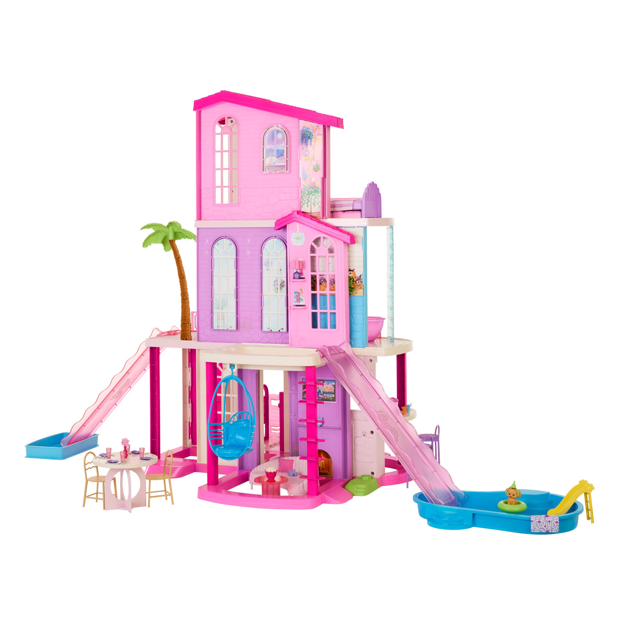 Barbie Dreamhouse med 2 hus, bassenger og sklie