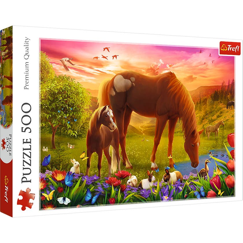 Trefl puslespill Horses in the Meadow 500 brikker