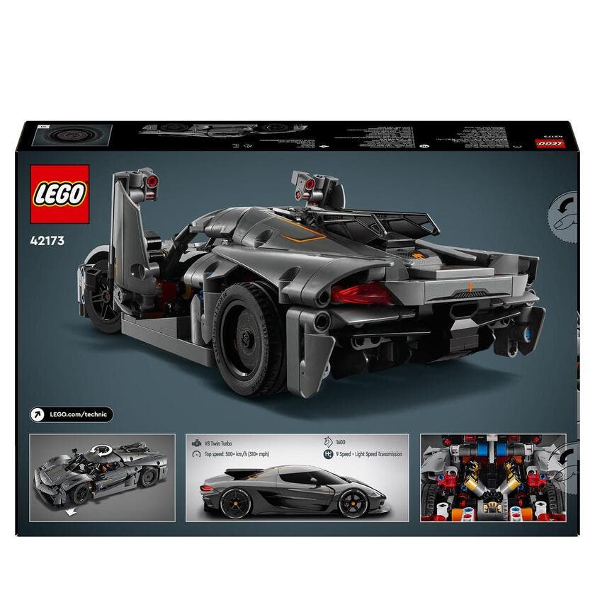 LEGO Technic 42173, Koenigsegg Jesko Absolut grå hyperbil