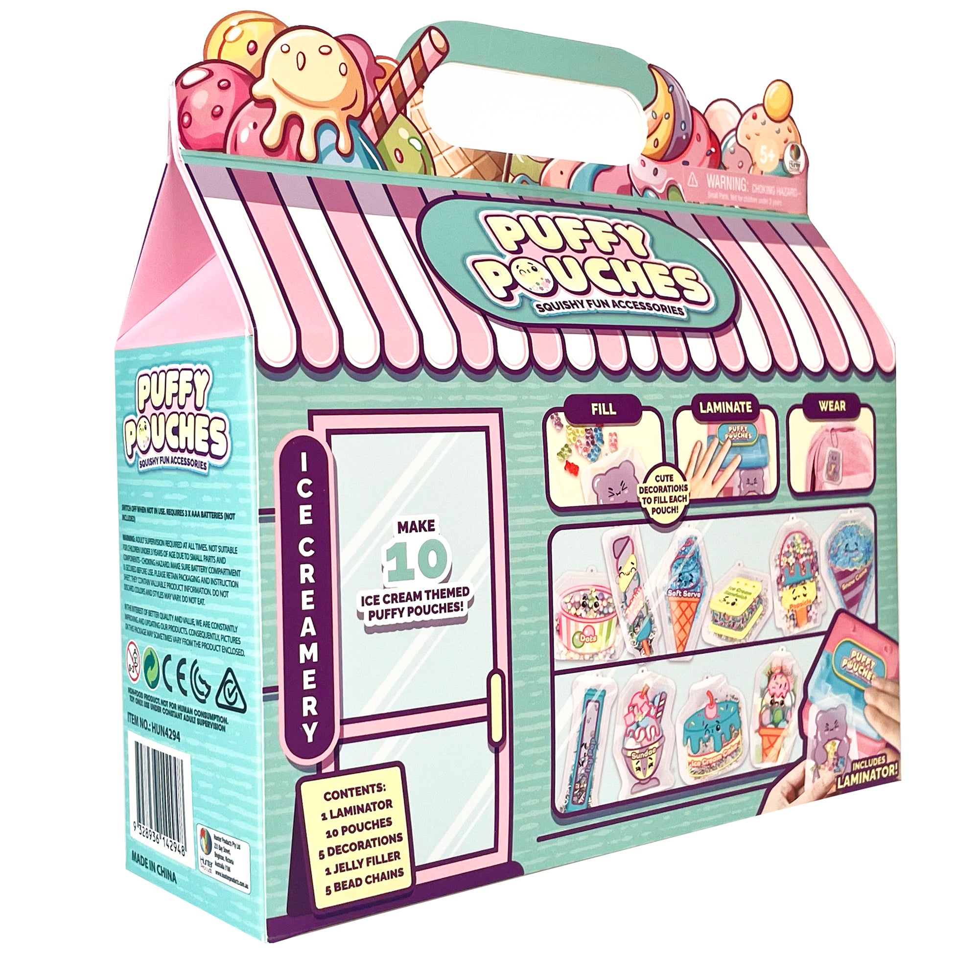 Puffy Pouches Temasett – lag 10 poser med laminator