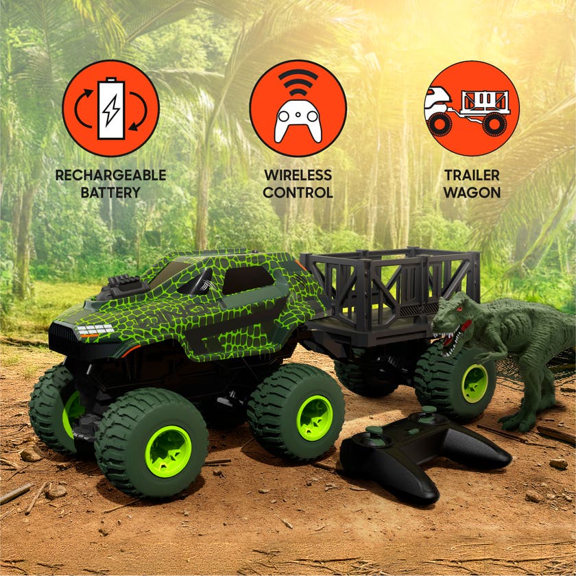 Sharper Image Rex Recon radiostyrt lastbil med dinosaur