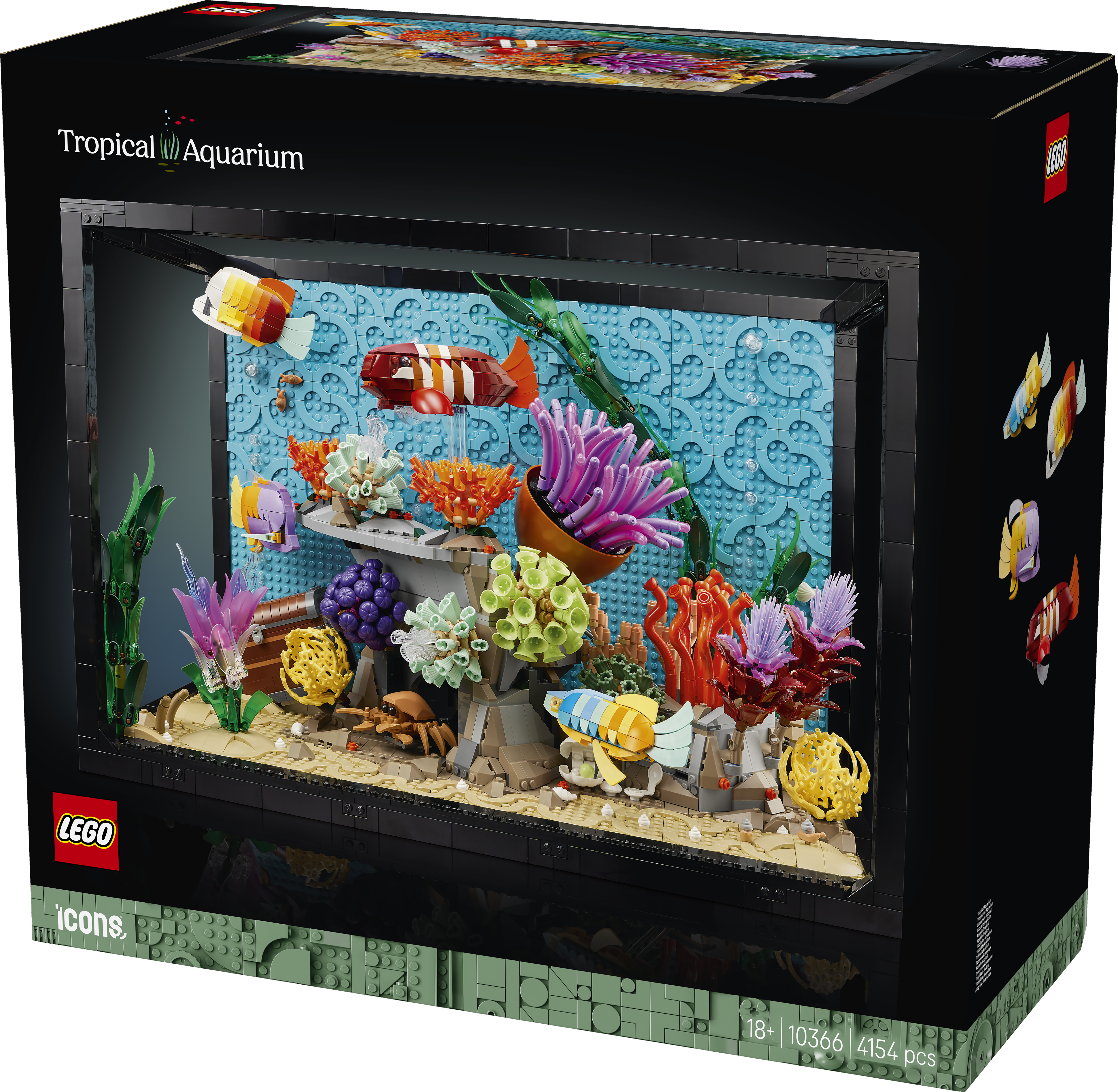 LEGO® Icons Tropisk akvarium. Hobbysett. Byggbart akvarium for voksne 10366