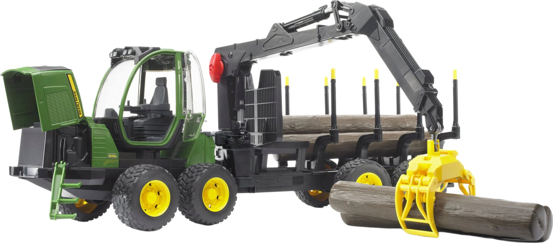Bruder John Deere 1210E Tømmerskuter med tømmerstokker