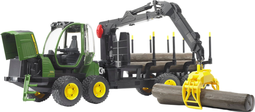 Bruder John Deere 1210E Tømmerskuter med tømmerstokker