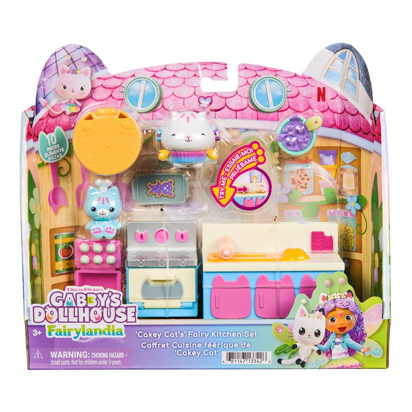 Gabby's Dollhouse Cakey Cat Fairy Kitchen lekesett