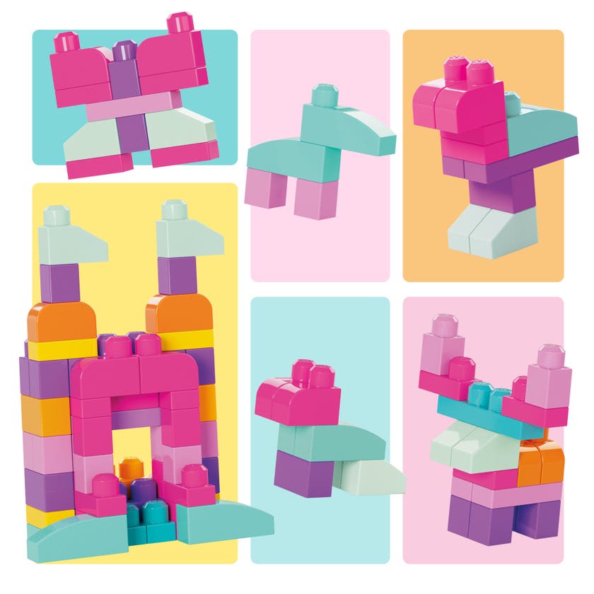 Mega Block Big Building Bag (60 klosser) - Pink