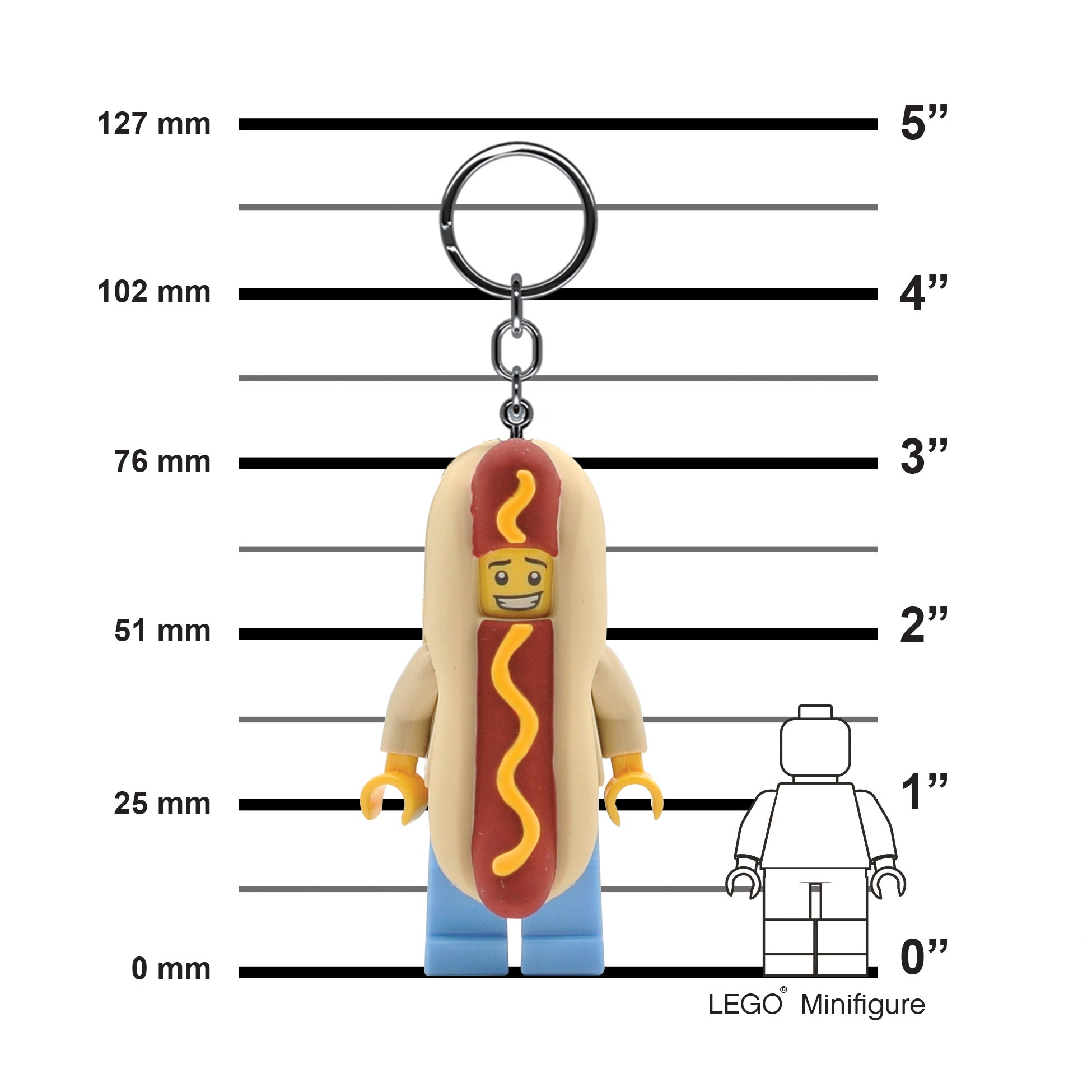 HOT DOG MAN Nøkkellykt: nøkkelring med LED-lys