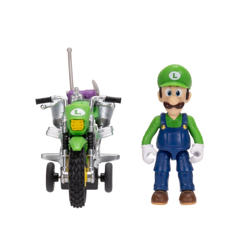 Super Mario Movie Luigi med motorsykkel 2,5 tomme