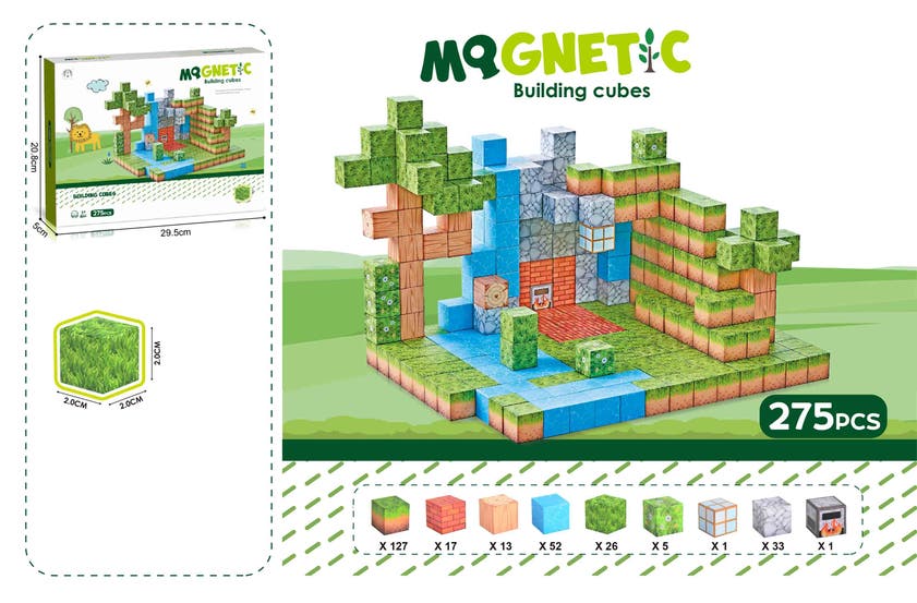 Mag&Play - Building cubes 2 cm 275 stk