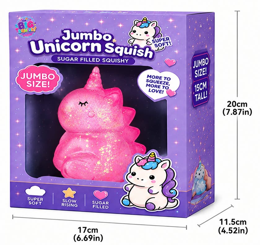 Big Squish Jumbo Enhørning Squish