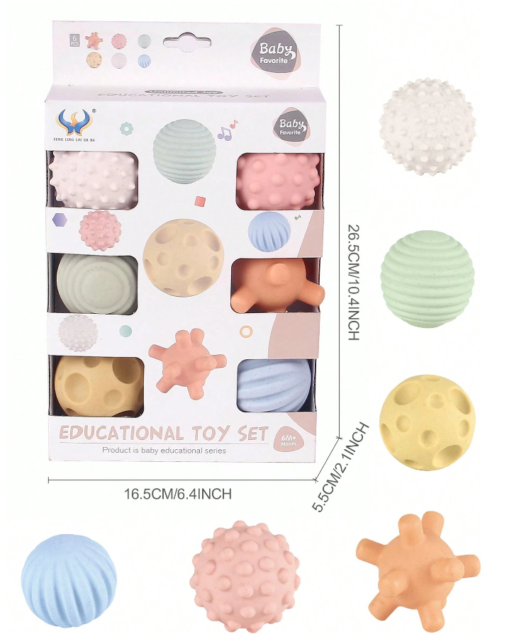 KID, Teksturboller 6 stk Pastell