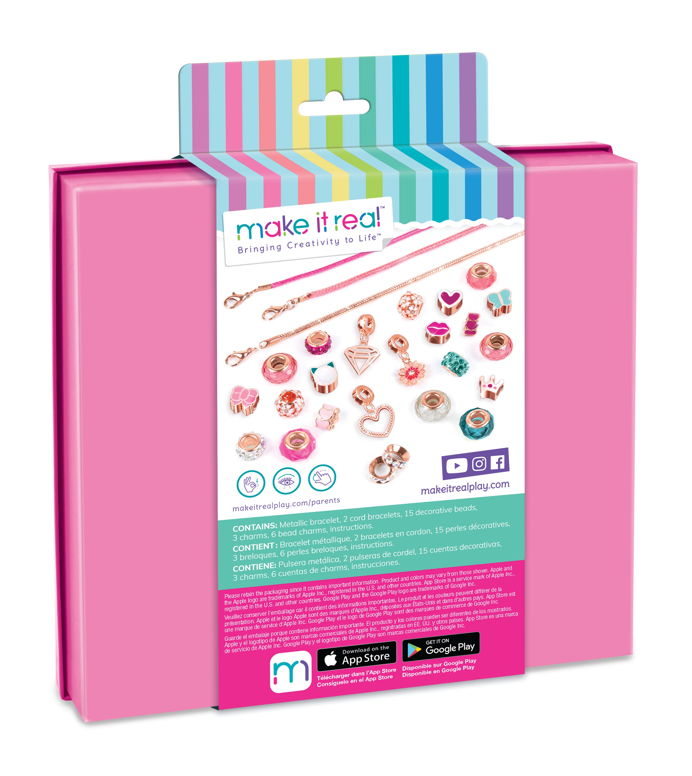 Make It Real - Halo Charms Bracelets Think Pink