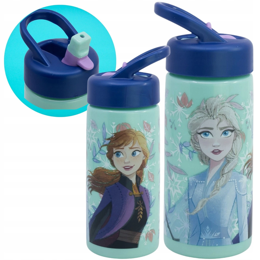 FROZEN, Vannflaske med sugerør, 420 ml