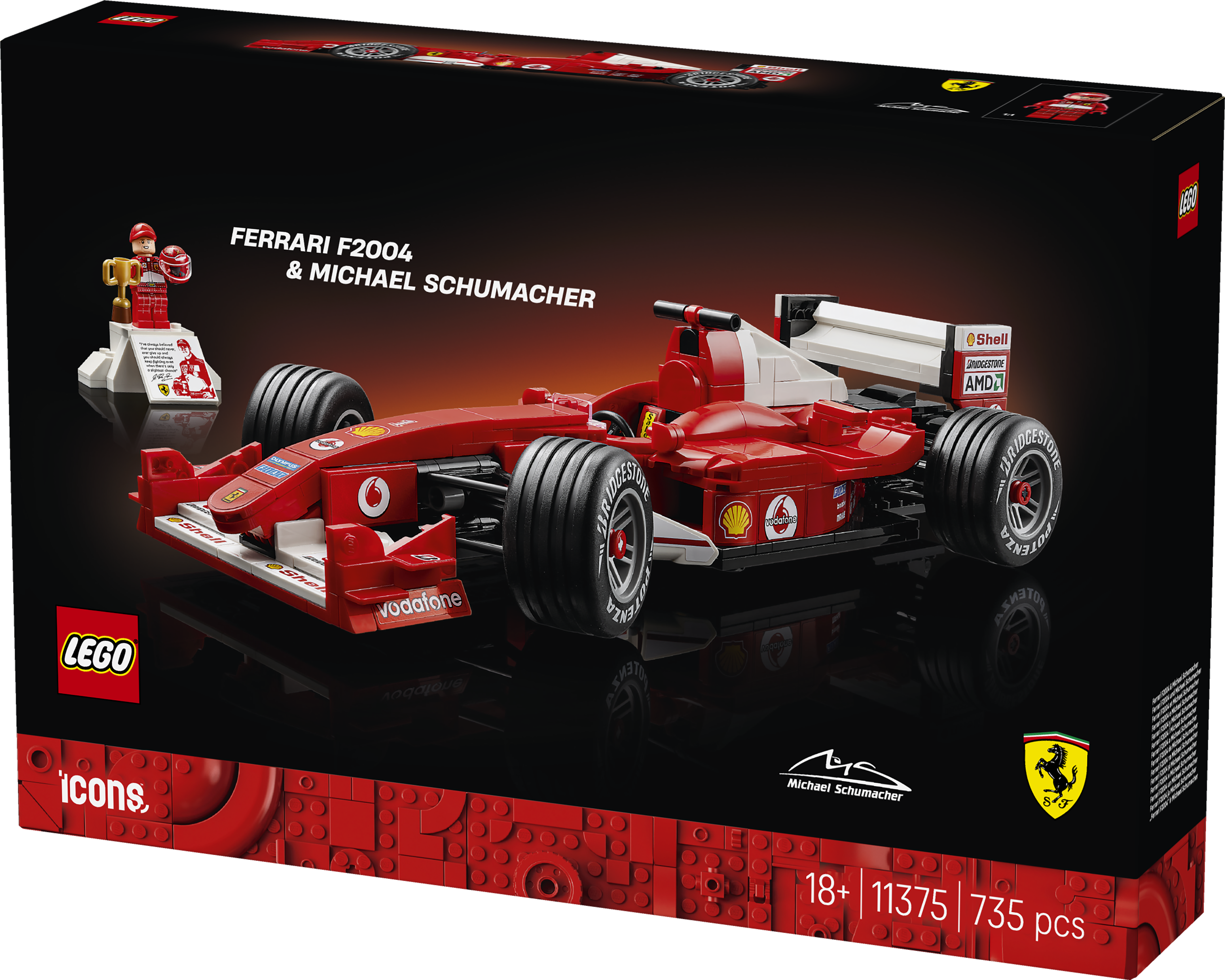 LEGO® Icons Ferrari F2004 og Michael Schumacher, bil 11375