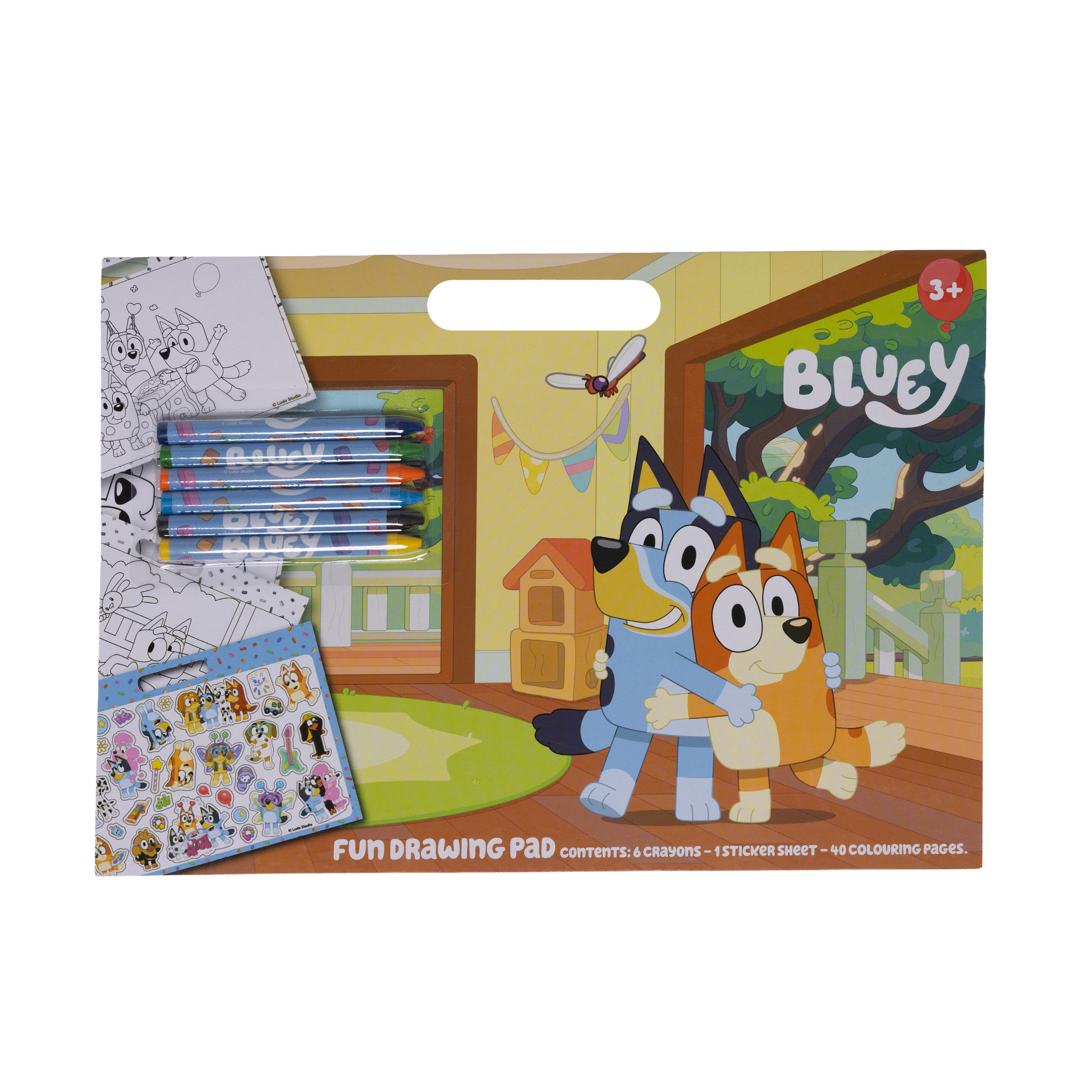BLUEY, Tegnblokk med fargestifter og klistremerker