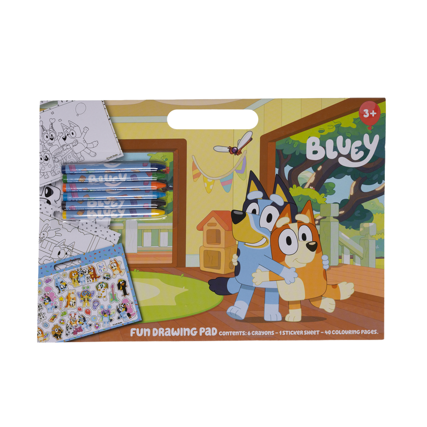 BLUEY, Tegnblokk med fargestifter og klistremerker