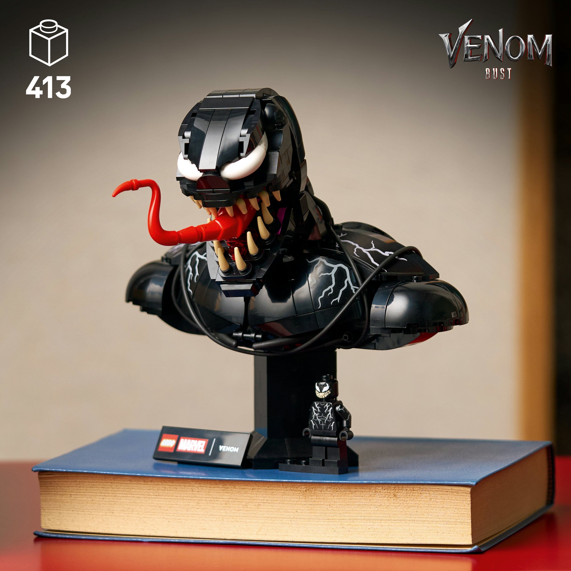 LEGO® ǀ Marvel Byste av Venom. Samlerbyggesett for voksne som kan bygges og stilles ut 76356