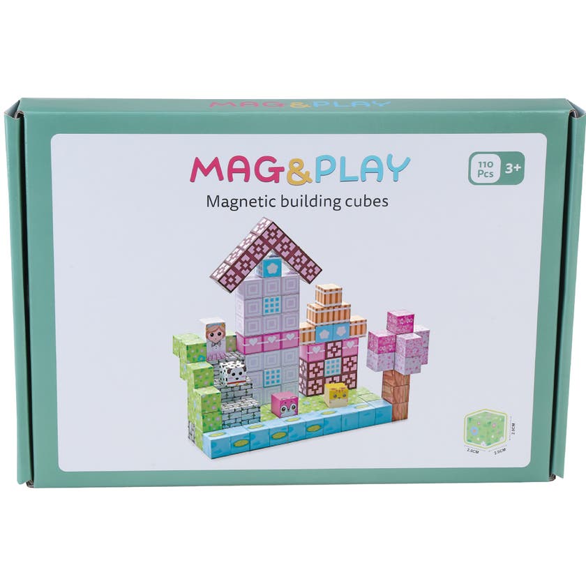 Mag&Play Building Cubes 2 cm 110 stk Rosa