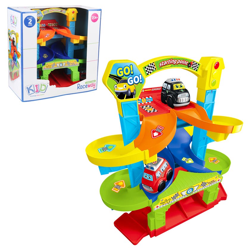 KID - Racingbane med 2 biler