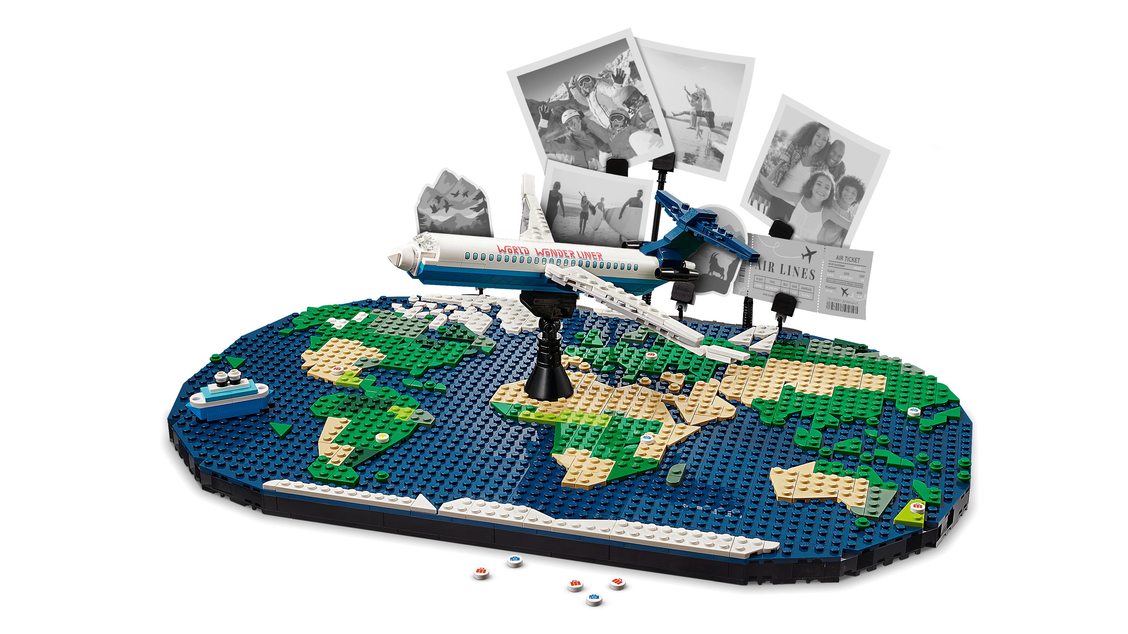 LEGO® Reiseminner. Byggesett med verdenskart 41838