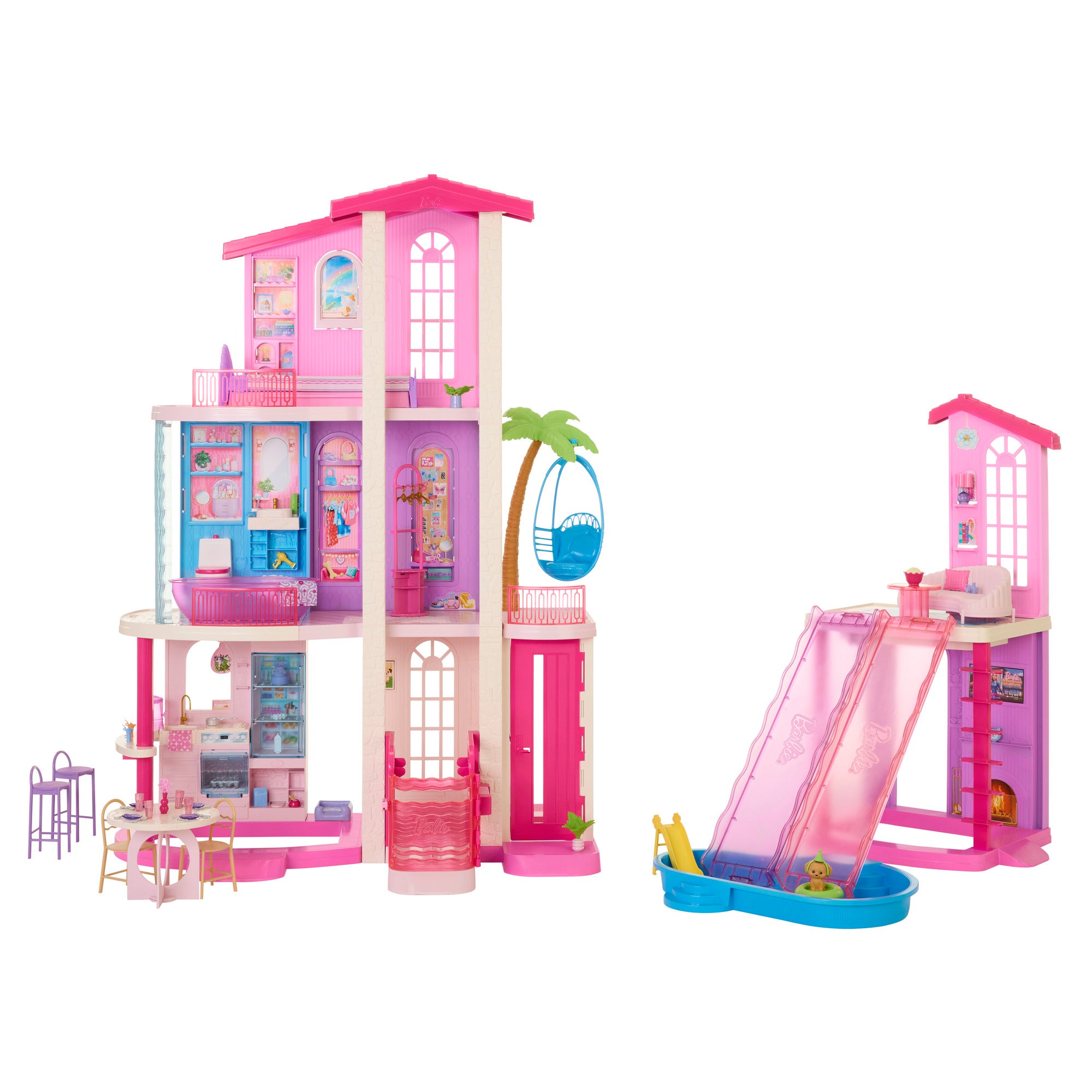 Barbie Dreamhouse med 2 hus, bassenger og sklie