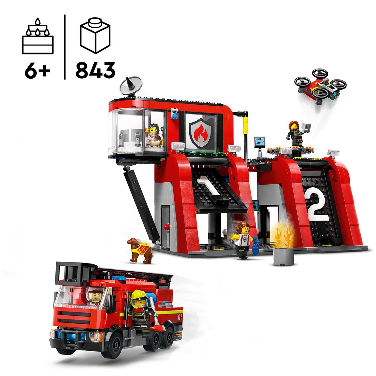 LEGO City 60414, Brannstasjon med brannbil