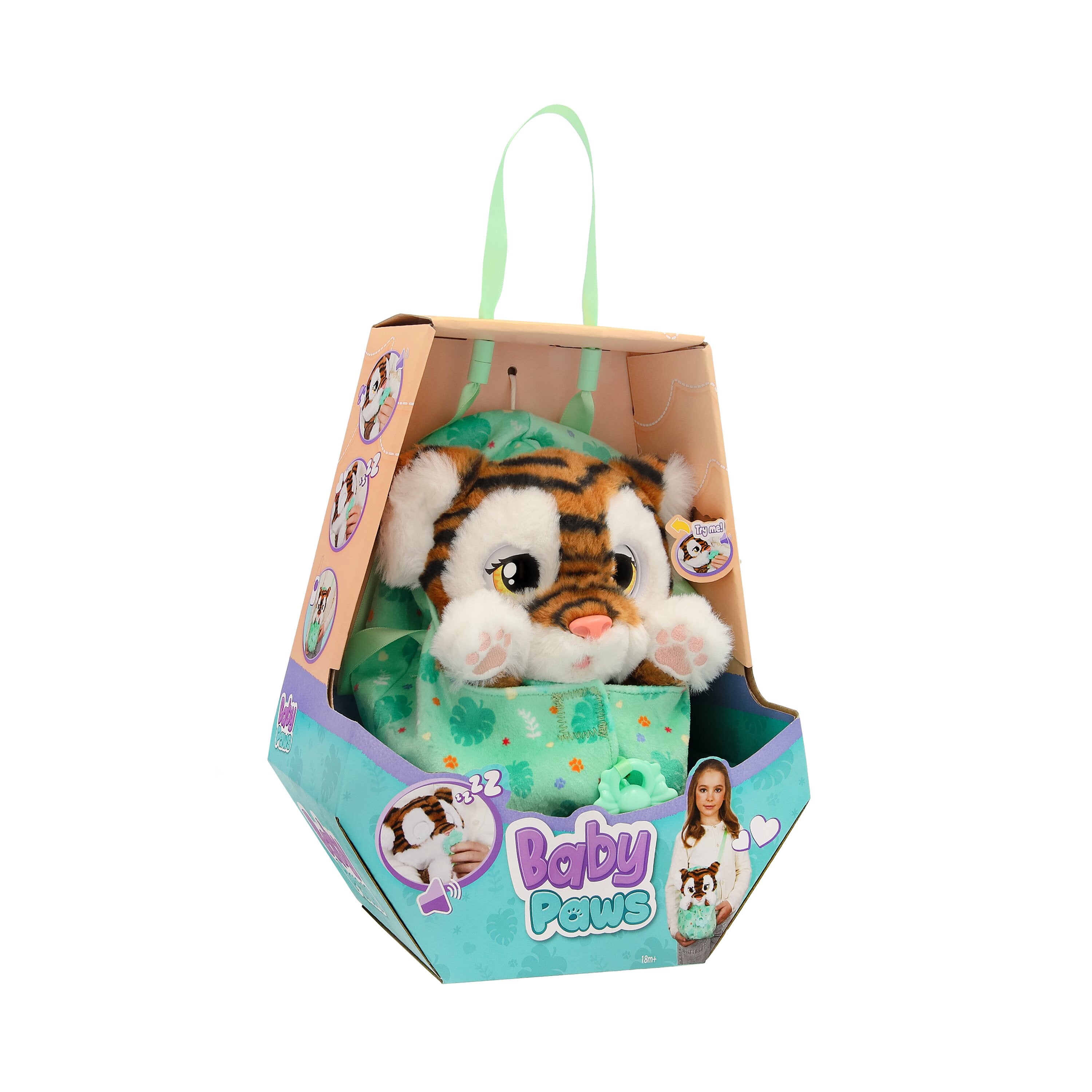Baby Paws Tiger med snuttedyne og napp