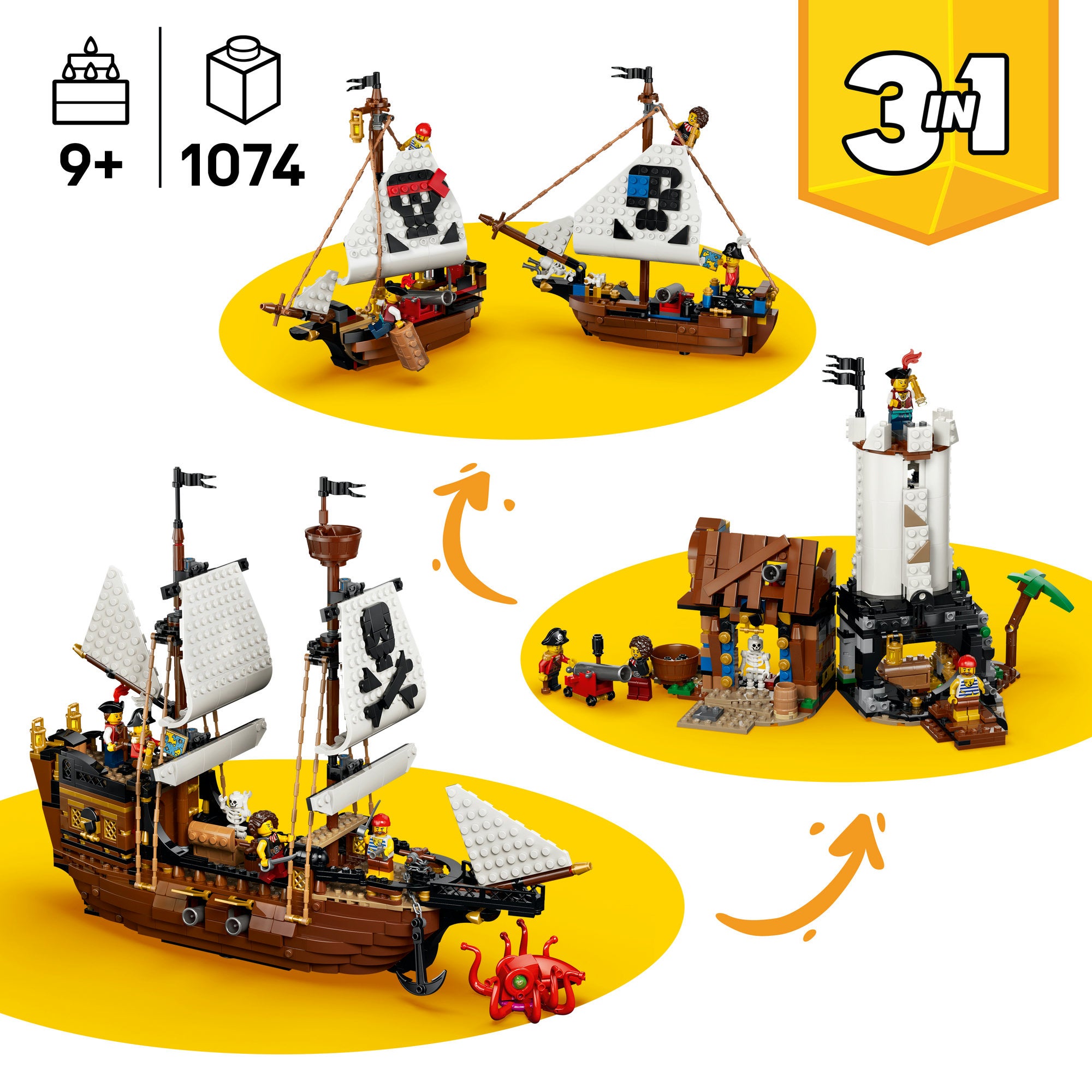 LEGO® Creator 3-i-1 Ikonisk sjørøverskute 31387