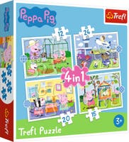 Peppa Pig Holiday puslespill, 4 sett