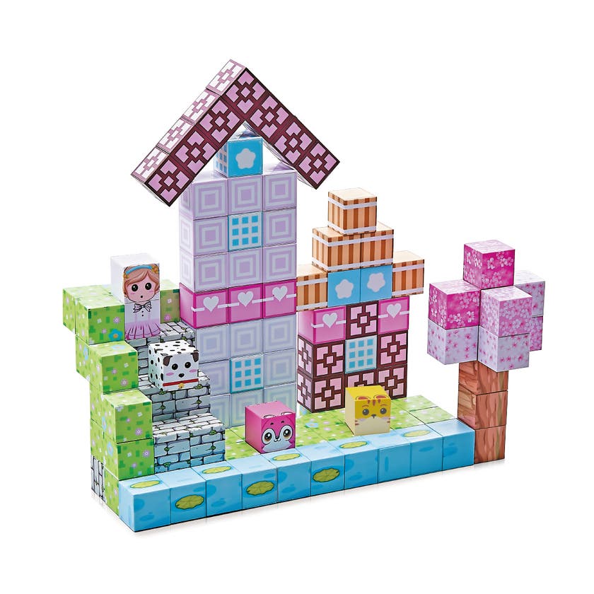 Mag&Play Building Cubes 2 cm 110 stk Rosa