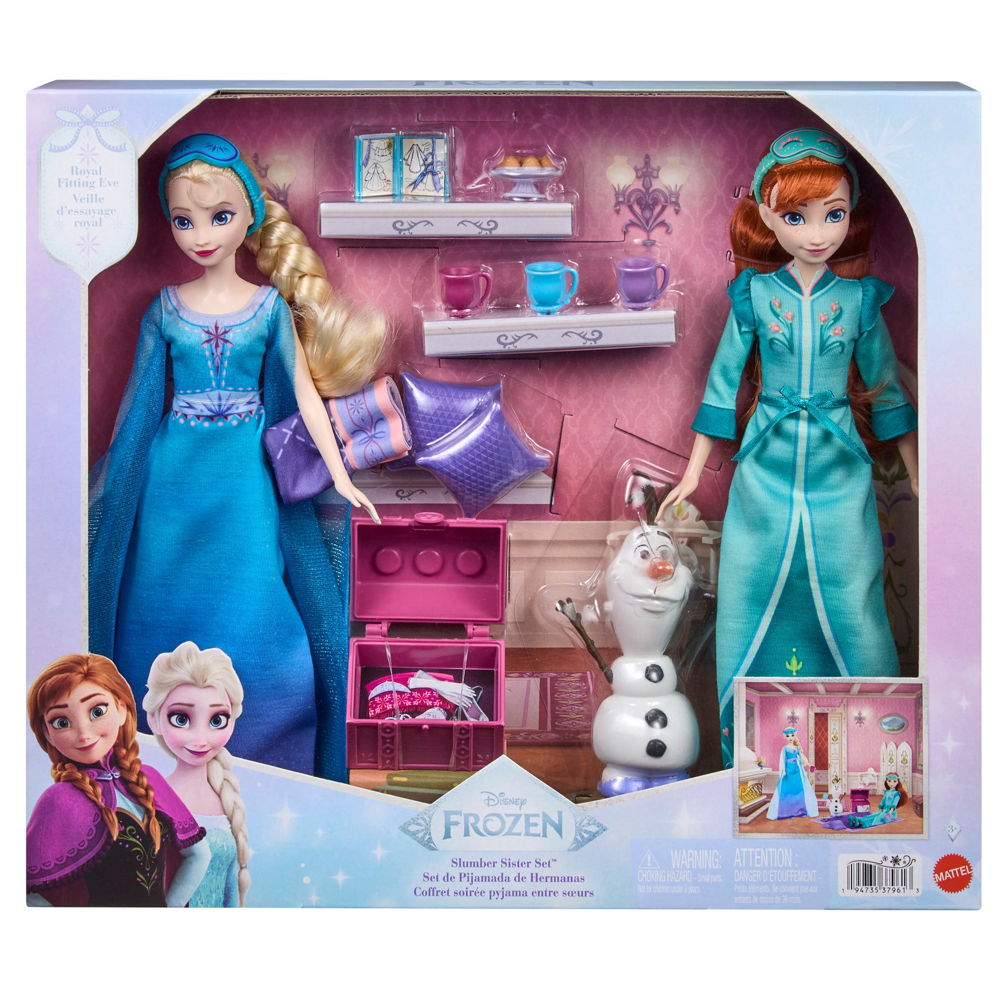 Disney Frozen Sovesett med Anna og Elsa Dukker