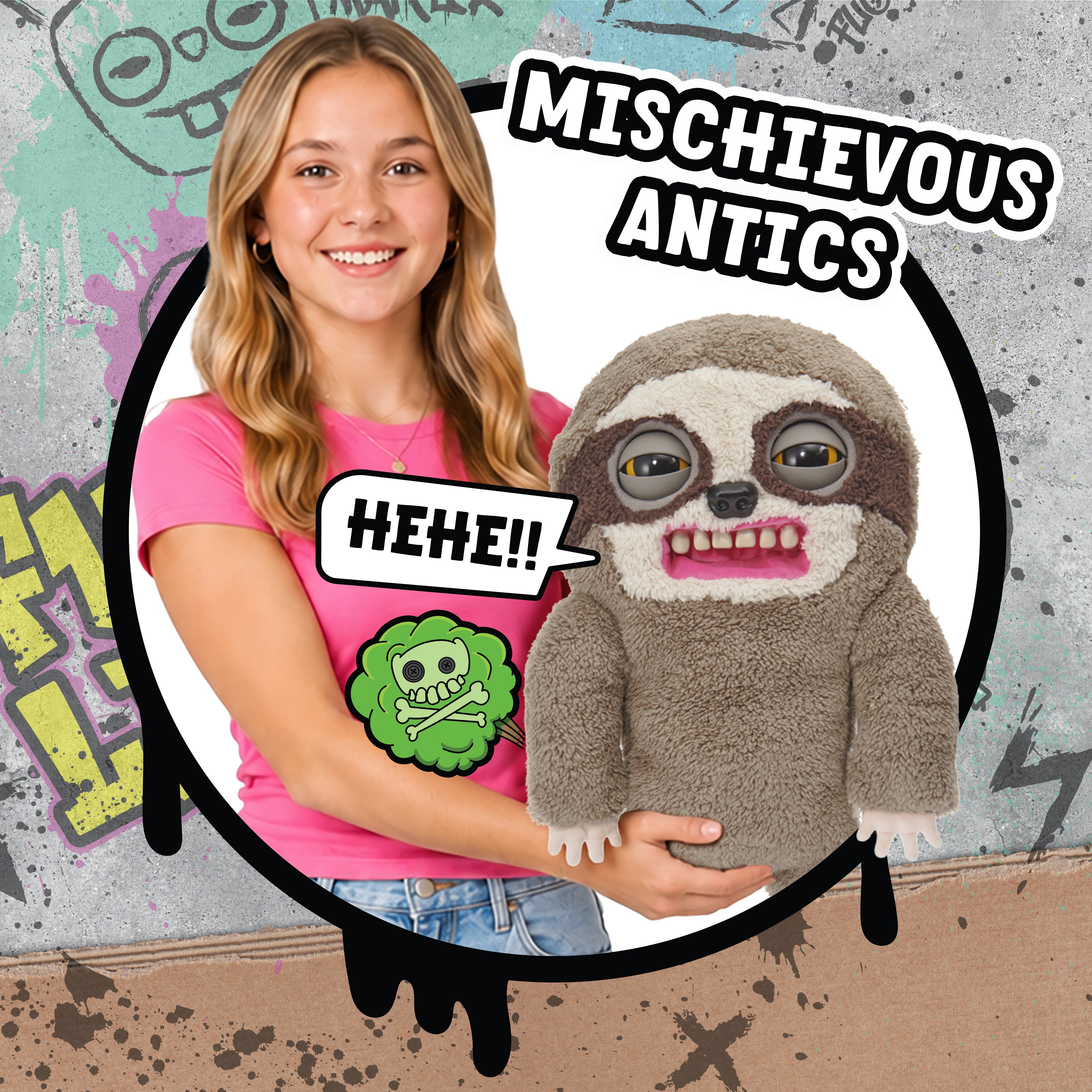 Fugglers Sickening Sloth Deluxe Puppetronic Kosedyr