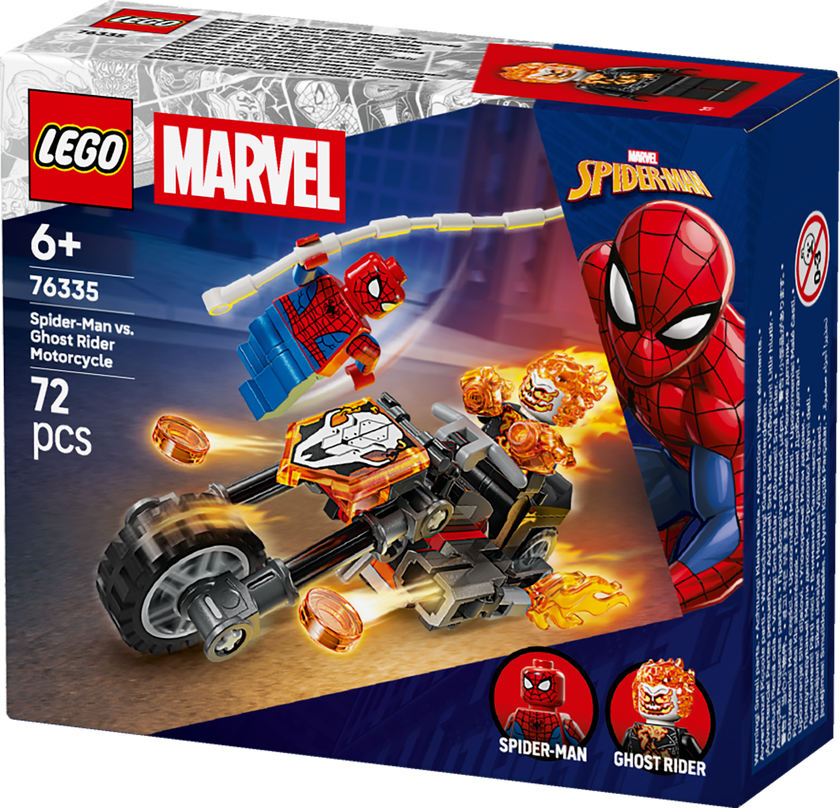 Spider-Man mot Ghost Rider på motorsykkel