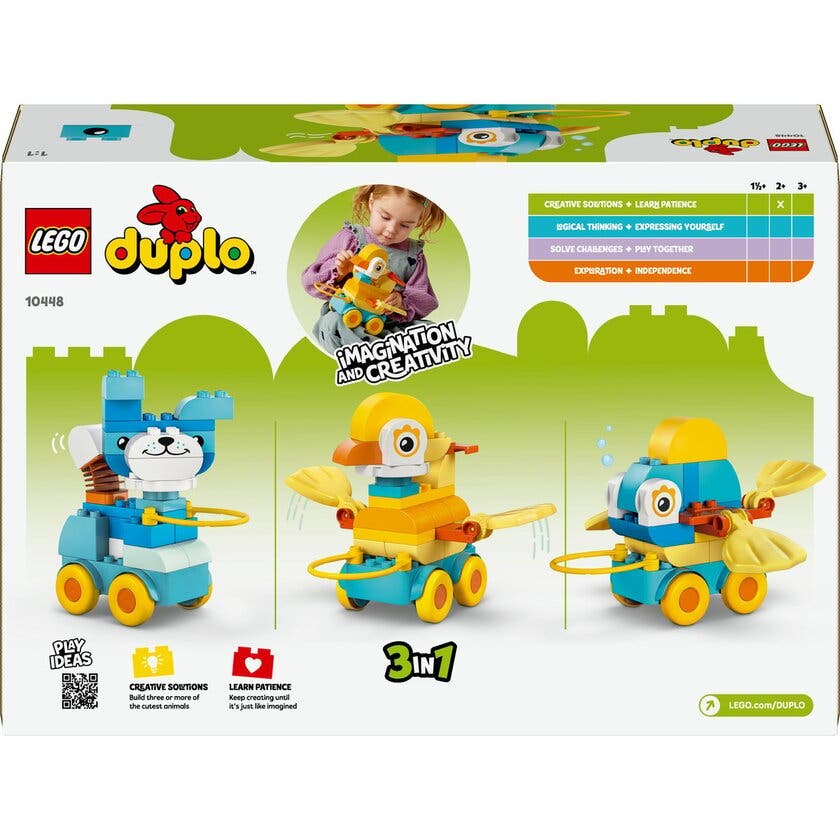 LEGO DUPLO Town 10448, 3-i-1 Dyr på hjul