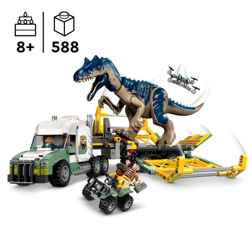 LEGO Jurassic World 76966, Dinosauroppdrag: transportbil med allosaurus